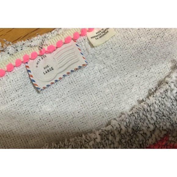 Anthropologie (9-H15…) terry cloth like pink and gray crop top Size large - Picture 6 of 6